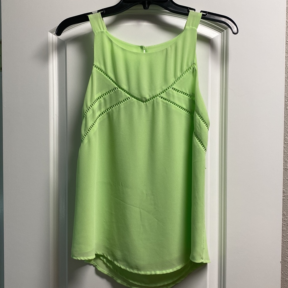 Green Naked Zebra lined tank top